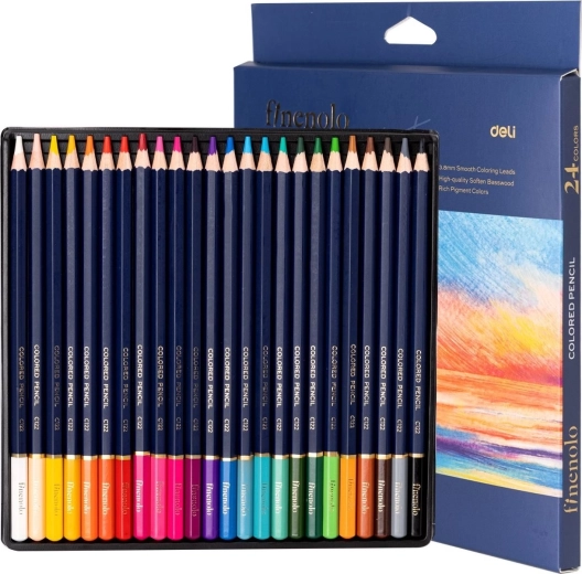 Crayons de couleur Finenolo, 24 couleurs