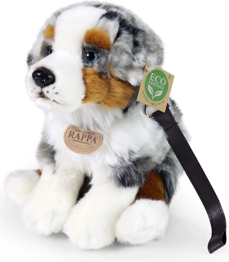 Chien en peluche Berger Australien Éco-Responsable assis 27 cm