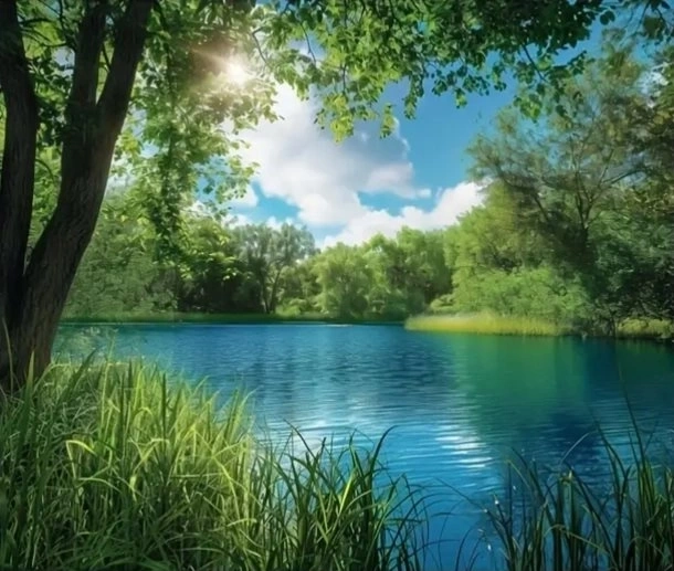 Norimpex peinture au diamant Étang vert dans la forêt 30 × 40 cm