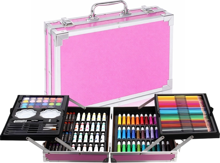 Set artistique rose pour le dessin et la peinture Renew Force 145 pièces
