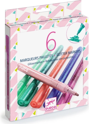 Feutres pastel pailletés Djeco