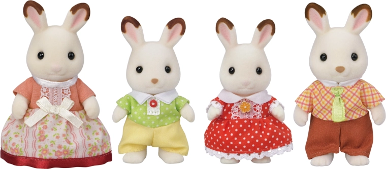 Famille de lapins chocolat