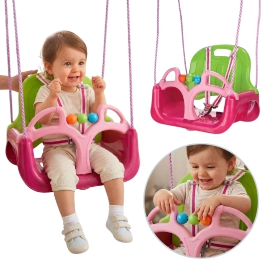 Balançoire pour enfants 3 en 1 Woopie rose