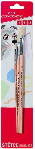 Set de pinceaux plats CONCORDE Natural, 3 pcs
