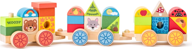 Train en bois à assembler – animaux de la forêt - 1 pièce