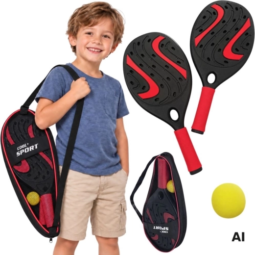 Set de raquettes de paddle-tennis WOOPIE avec balle et volant - 4 pièces