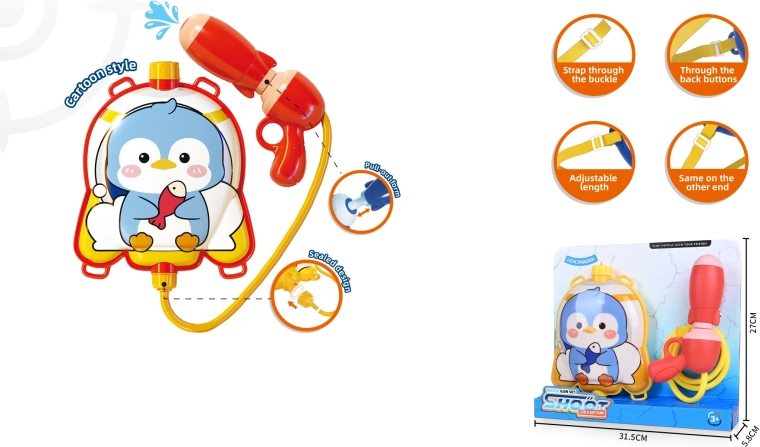 Pistolet à eau avec réservoir sac à dos Pingouin