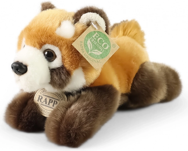 Panda rousse en peluche allongée 20 cm écoresponsable