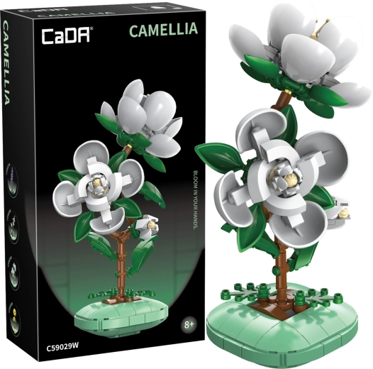 Jeu de construction CaDA camélia en pot 23 cm, 301 pièces