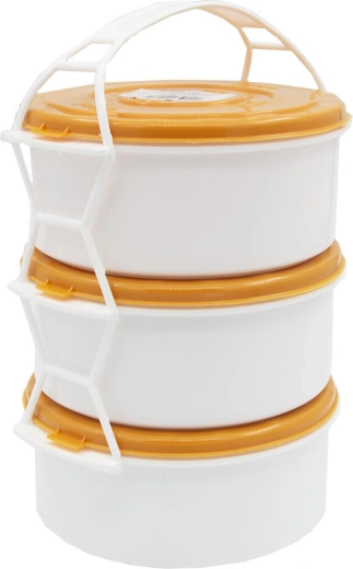 Lunch box 3×1 l en plastique – assortiment de couleurs
