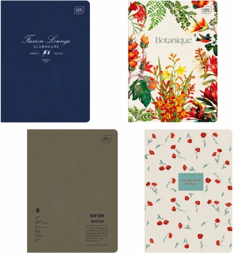 Interdruk cahier scolaire A5, grands carreaux (lignes larges), 96 feuilles, mix de motifs - 1 pièce