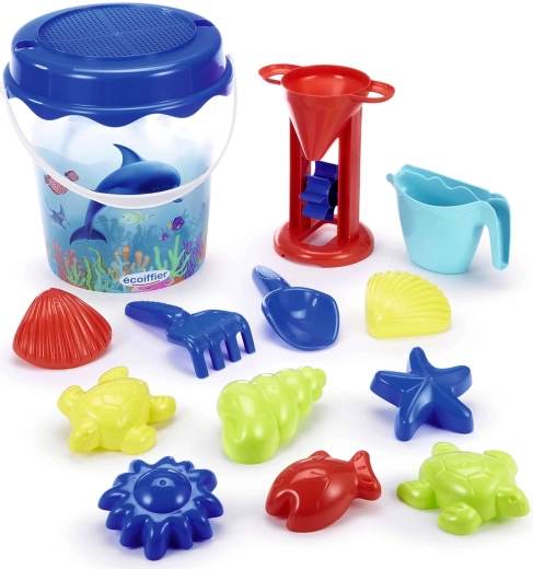 Ecoiffier ensemble de jouets pour le sable et l’eau dans un seau