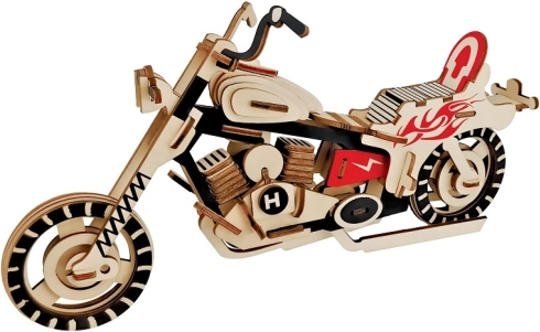 Puzzle 3D en bois Moto - Colorée