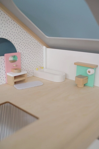 Mobilier de salle de bains en bois pour poupées Copenhagen - 5 pièces