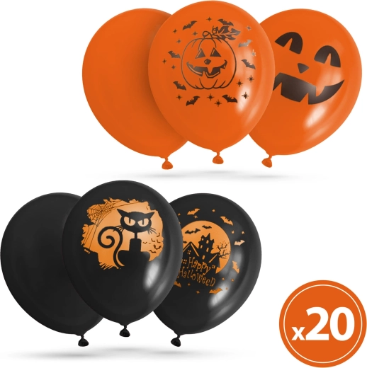 Set de ballons d’Halloween, 20 pièces