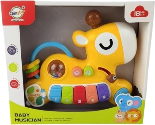 Petit piano pour enfants girafe en boîte