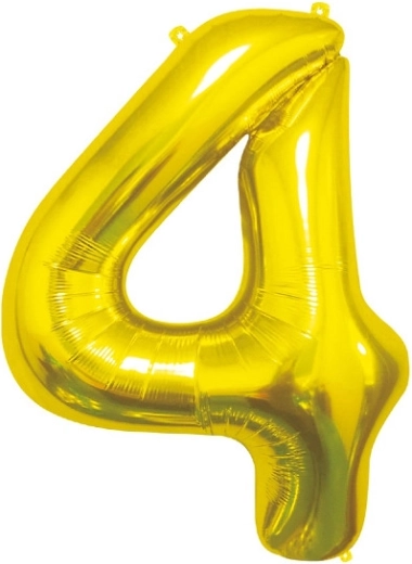 Ballon en aluminium chiffre 4 doré 85 cm