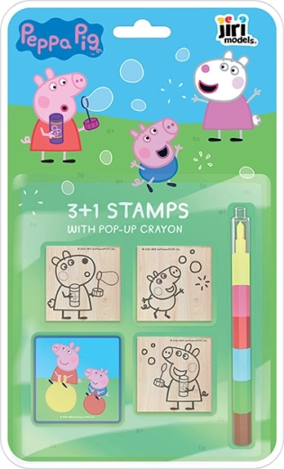 Tampons 3+1 avec crayon de cire Peppa Pig