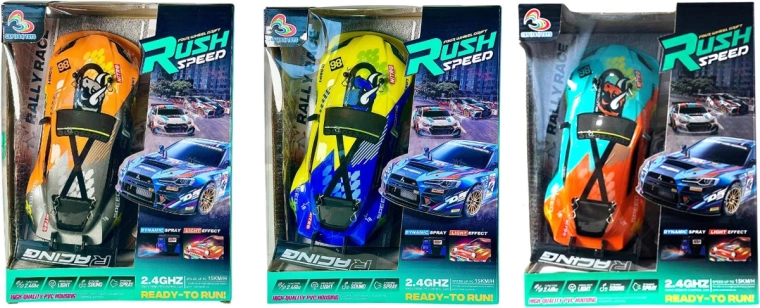 Voiture RC de drift télécommandée avec lumières, sons et vapeur + chargeur