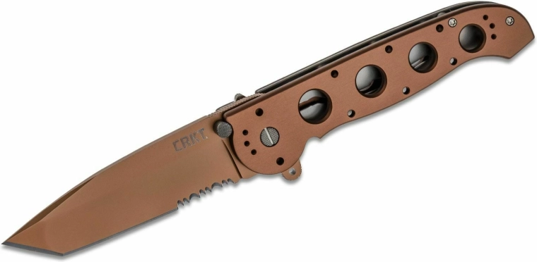 Couteau de poche CRKT M16-14D Desert Tanto, aluminium anodisé brun