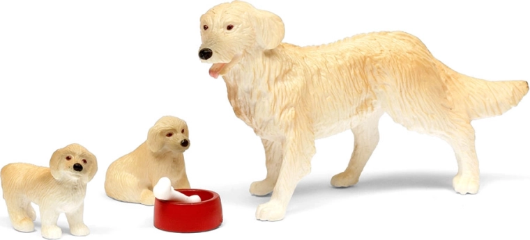 Figurines de chiens Lundby pour maison de poupées