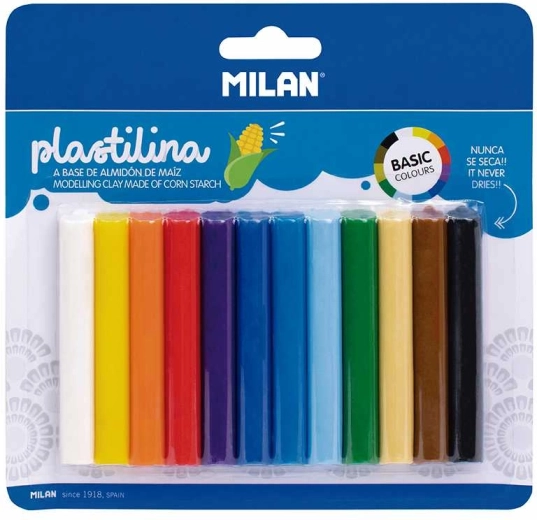 Plastiline basic – lot de 12 couleurs