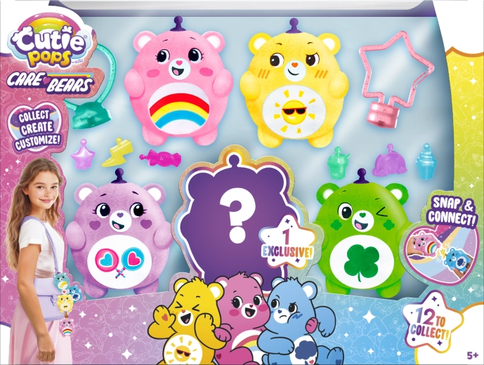Cutie Pops – porte-clés pour sac à dos Care Bears coffret deluxe avec surprise (5 pcs)