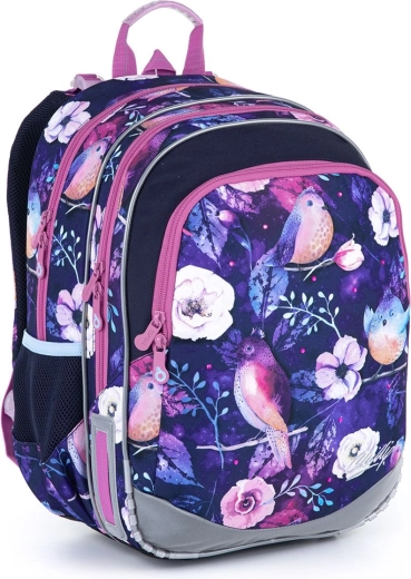 Sac à dos scolaire Topgal Elly avec motif d’oiseaux