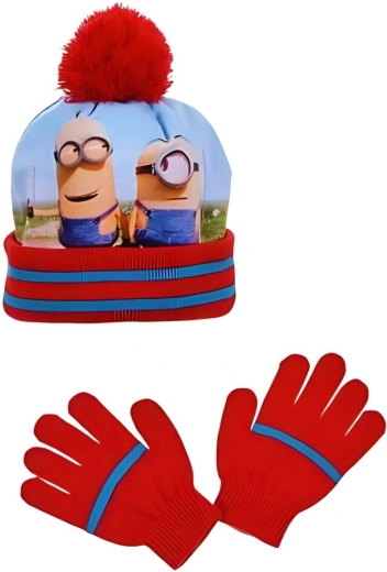 Bonnet rouge et gants Minions