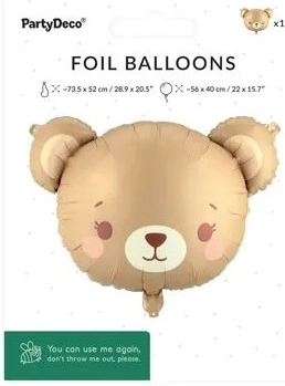 Ballon en aluminium Ourson (mix) 56 × 40 cm