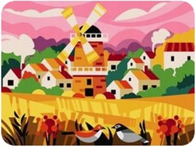 Norimpex Peinture par numéros Village avec moulin à vent 40 × 50 cm