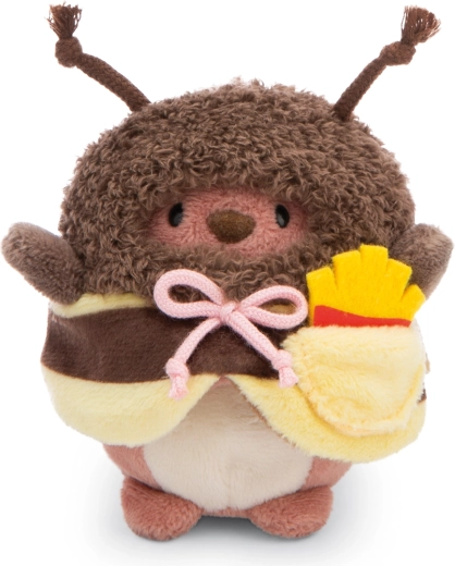 Ourson en peluche Nici MyMochi Nomo en costume d’abeille avec des frites, 8 cm, coffret cadeau