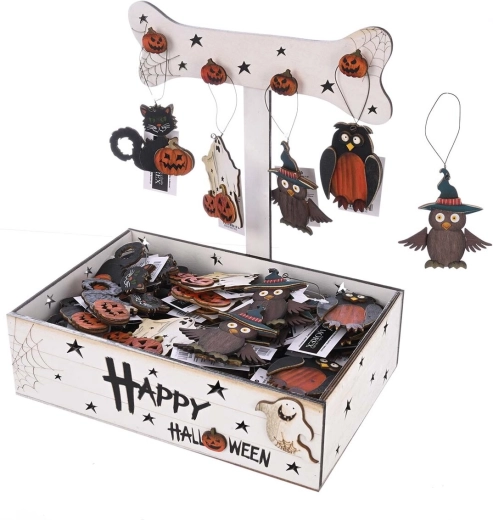 Décoration suspendue en bois Halloween – 4 variantes