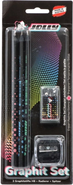 Set de crayons, gomme et taille-crayon 3 en 1 Jolly Next Gen