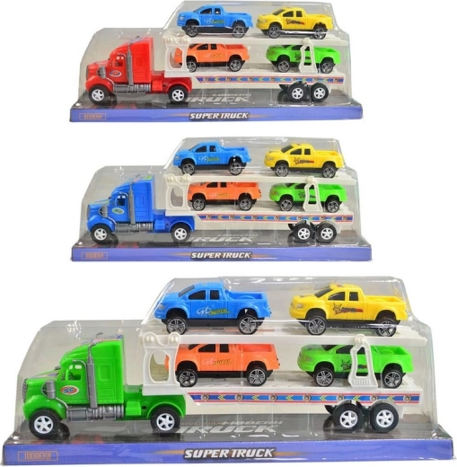 Camion porte-voitures à friction avec petites voitures 31,4 × 13,2 × 8,5 cm