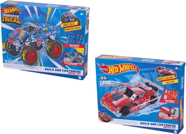 Hot Wheels Metal Tech – kit de construction Monster Trucks