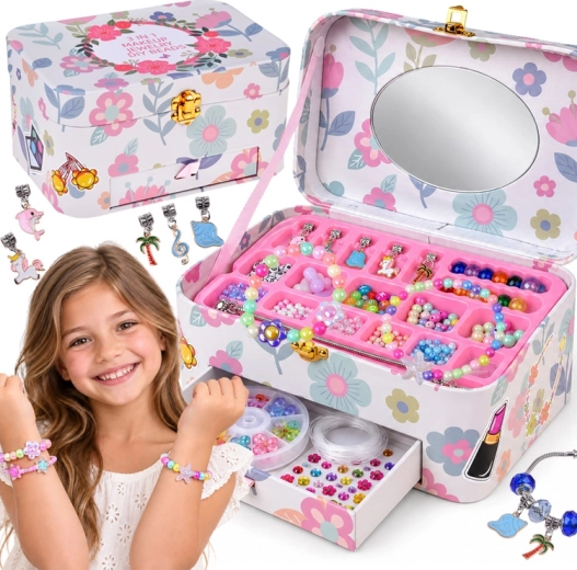 Kit créatif de perles pour fabriquer des bracelets dans une mallette