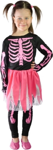Costume enfant squelette rose Halloween M
