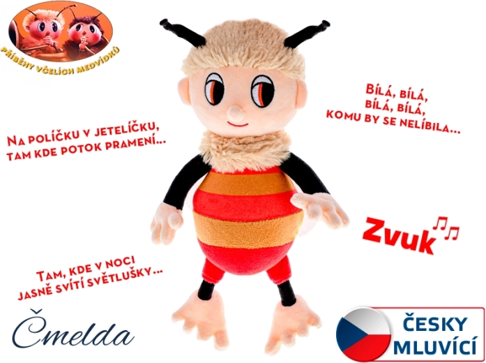 Čmelda peluche parlante 29 cm – Les histoires des oursons abeilles