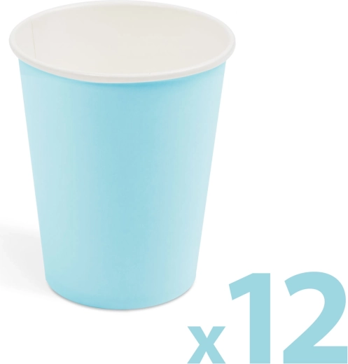 Gobelets en papier bleus de 250 ml, 12 pièces