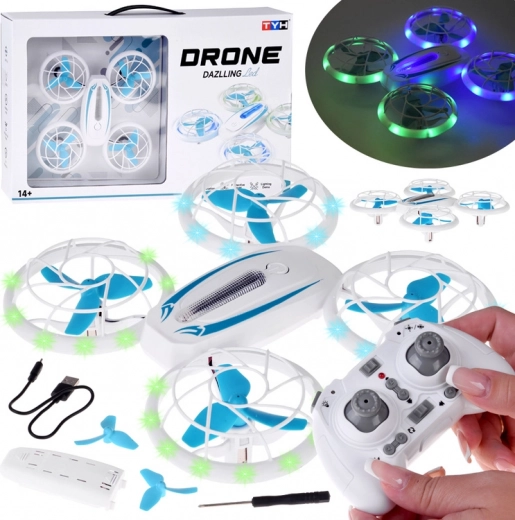 Mini drone LED avec protection d’hélices et acrobaties télécommandées