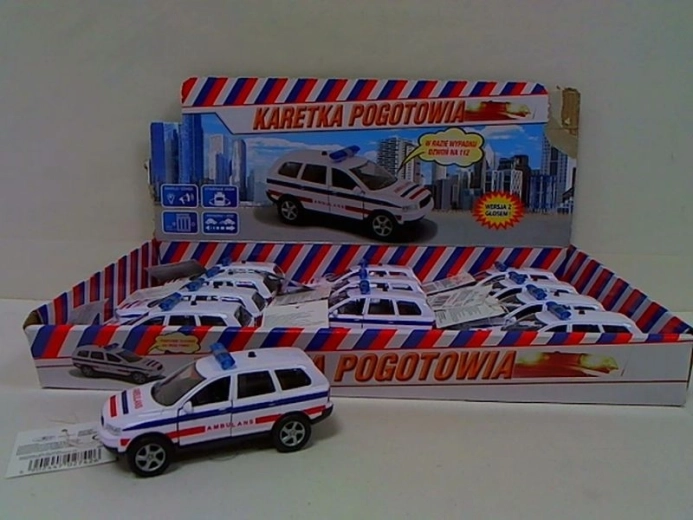 Ambulance 11 cm avec lumière et son (annonces en polonais)
