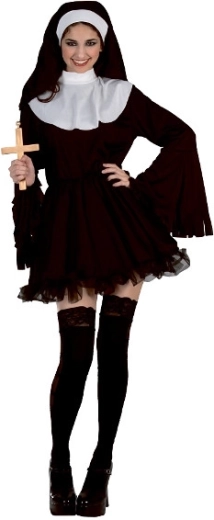 Costume féminin de nonne séduisante, taille M