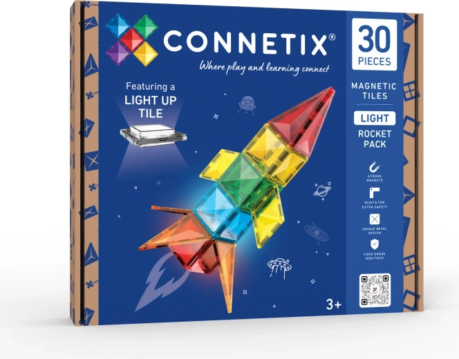 CONNETIX set lumineux fusée, 30 pièces