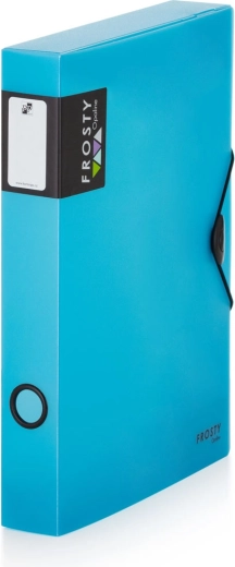 Boîte avec élastique A4 Maxi Opaline Frosty Bleu