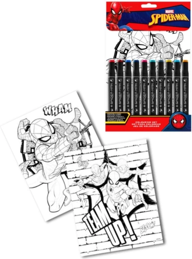 Set de feutres double pointe et cahiers de coloriage SPIDER-MAN pour enfants