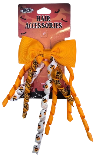 Barrette Halloween pour cheveux avec nœud et spirales - 1 pièce