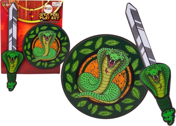 Set de chevalier en mousse EVA – épée et bouclier avec motif de serpent
