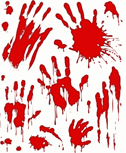 Autocollants de fenêtre d’Halloween représentant des mains ensanglantées