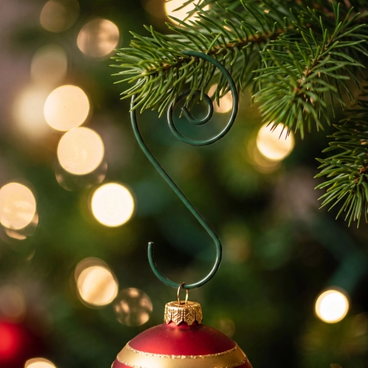 Crochets spiralés verts pour décorations de Noël - 40 pièces